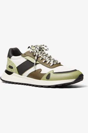 Michael Kors MKZapatilla Miles de malla con bloque de color y logotipo - Verde - Michael Kors