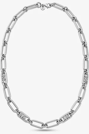Michael Kors MKCollar de cadena de eslabones de latón con chapado en metal precioso - - Michael Kors