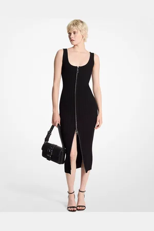 Michael Kors MKVestido de punto elástico acanalado con cremallera - - Michael Kors