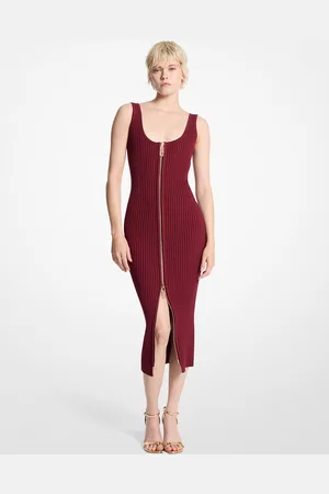 Michael Kors MKVestido de punto elástico acanalado con cremallera - - Michael Kors