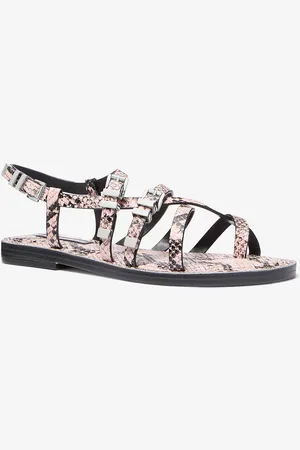 Michael Kors MKSandalia Darrington de piel con motivo de serpiente en relieve - - Michael Kors