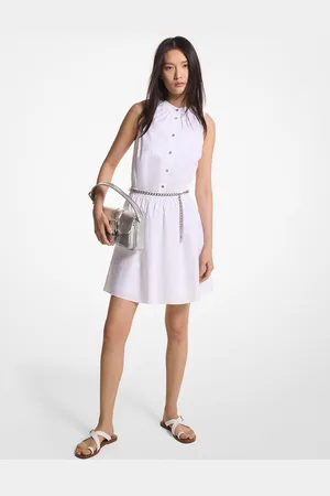 Michael Kors MKMinivestido de popelina elástica de algodón orgánico - - Michael Kors