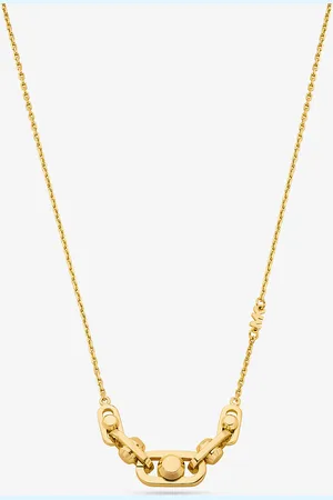 Michael Kors MKCollar Astor de plata de ley chapada en metal precioso con cadena de eslabones - - Michael Kors