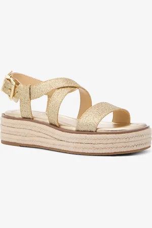 Michael Kors MKSandalia Lynn tipo alpargata de piel metalizada con plataforma - - Michael Kors