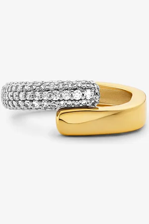 Michael Kors MKAnillo de plata de ley con chapado en metales preciosos e incrustaciones - - Michael Kors