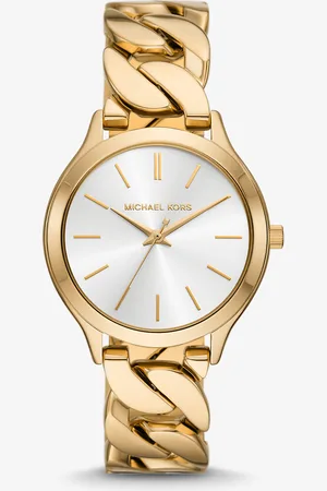 Michael Kors MKReloj Runway fino en tono con cadena de eslabones - - Michael Kors