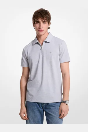 Michael Kors MKPolo de piqué de mezcla de algodón con cremallera - - Michael Kors