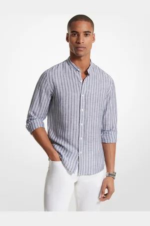 Michael Kors MKCamisa de mezcla de lino a rayas - - Michael Kors
