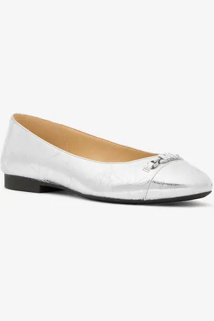 Michael Kors MKBailarina plana Rebecca de piel cuarteada metalizada flexible - - Michael Kors