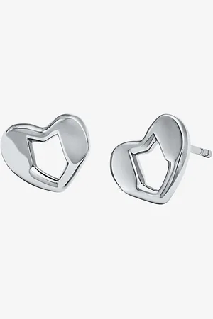 Michael Kors MKPendientes de tuerca con forma de corazón de plata de ley chapada en metales preciosos - - Michael Kors