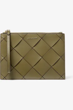 Michael Kors MKBolso de pulsera Jet Set Travel extragrande de piel tejida - Verde - Michael Kors