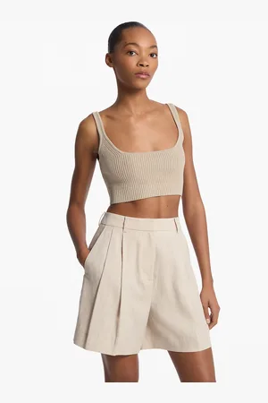 Michael Kors MKCamiseta de tirantes de algodón elástico acanalado - - Michael Kors