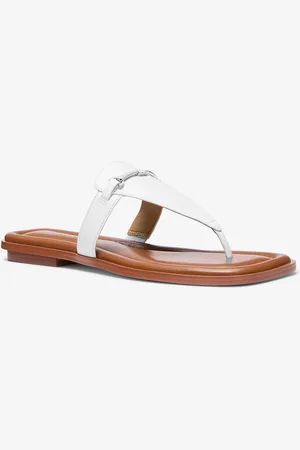 Michael Kors MKSandalia Lena de piel con tira en forma de T - - Michael Kors