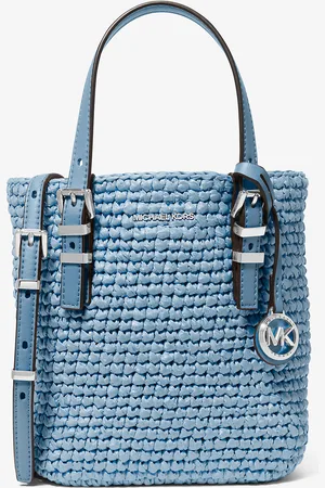 Michael Kors MKBandolera Quinn extrapequeña de paja tejida a mano - - Michael Kors