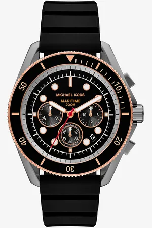 Michael Kors MKReloj Maritime oversize en tono plomizo con correa de silicona - - Michael Kors