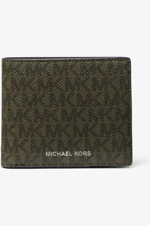 Michael Kors MKBilletera Greyson con bolsillo para monedas y logotipo - Verde - Michael Kors