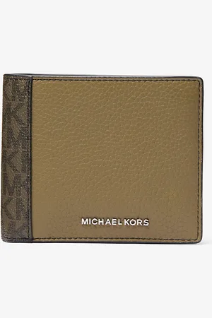 Michael Kors MKBilletera Hudson de piel con logotipo y monedero - Verde - Michael Kors