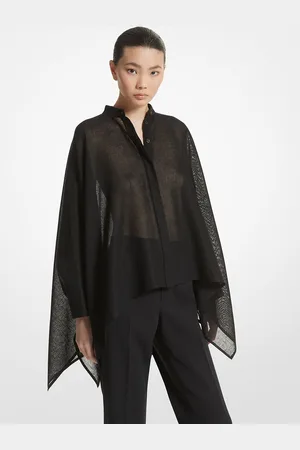Michael Kors MKCamisa de crepé de garza con bajo drapeado - - Michael Kors