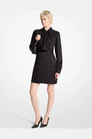 Michael Kors MKVestido de muaré con cuello con lazada - - Michael Kors