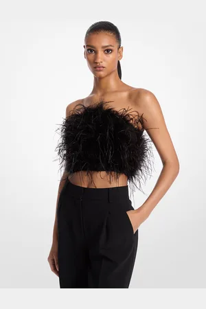 Michael Kors MKTop de tubo de crepé con plumas - - Michael Kors
