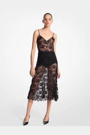 Michael Kors MKVestido lencero de encaje con estampado floral prensado - - Michael Kors