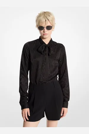 Michael Kors MKBlusa de muaré con cuello con lazada - - Michael Kors