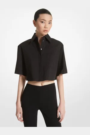 Michael Kors MKCamisa corta de popelina de algodón elástica - - Michael Kors