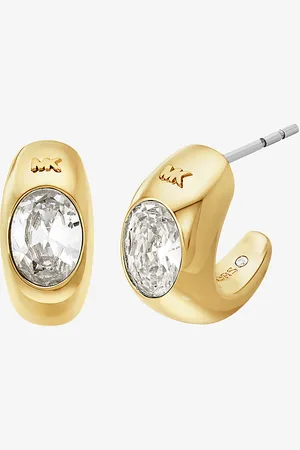 Michael Kors MKPendientes de aro circulares con chapado en metal precioso y circonio cúbico - - Michael Kors