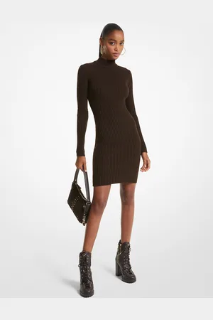 Michael Kors MKVestido de mezcla de lana merino acanalada - - Michael Kors