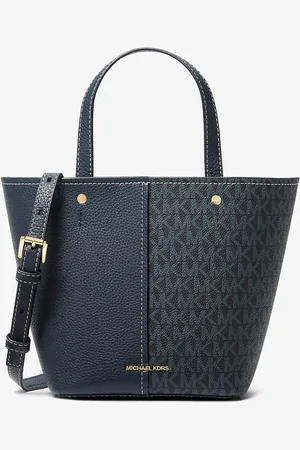 Michael Kors MKBandolera Flora mediana de piel granulada con logotipo - - Michael Kors