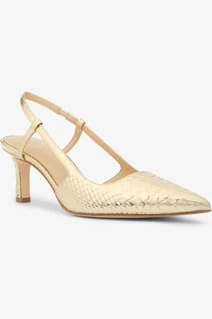Michael Kors MKZapato de salón destalonado Alora de piel metalizada con motivo de serpiente en relieve - - Michael Kors