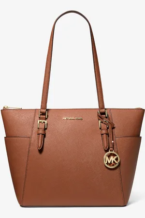 Michael Kors MKBolso tote Charlotte grande de piel saffiano con cremallera superior - - Michael Kors
