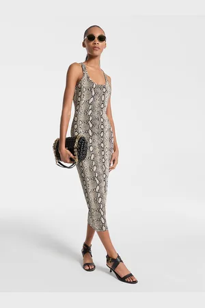 Michael Kors MKVestido de punto elástico con espalda deportiva y estampado de serpiente - - Michael Kors
