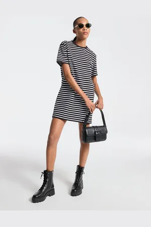 Michael Kors MKVestido tipo camiseta de algodón a rayas - - Michael Kors