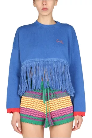 Gallo Suéter de bordado logo Azul, Mujer, Talla: M