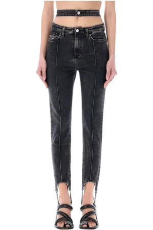 ANDREA ADAMO Mujer, Vaqueros, Negro, Talla: XS