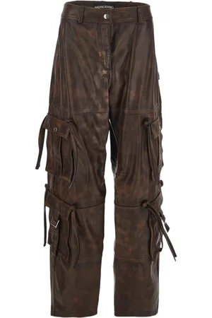 ANDREA ADAMO Mujer, Pantalones, Marrón, Talla: M