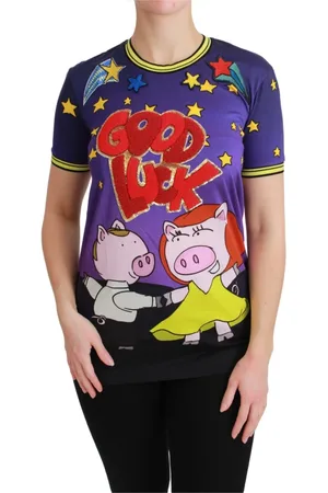 Dolce & Gabbana Mujer, Camisetas, Púrpura, Talla: 3XS