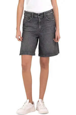 Replay Mujer, Pantalones cortos, Gris, Talla: W27