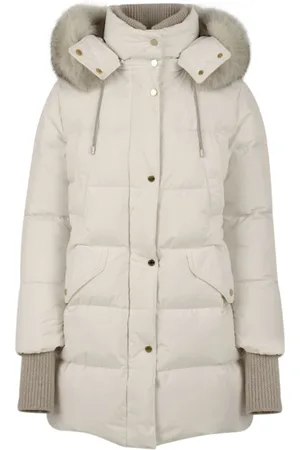 MOORER Mujer, Abrigos, Blanco, Talla: S