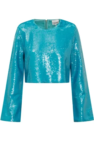 Ganni Mujer, Blusas y Camisas, Azul, Talla: L