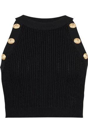 Balmain Mujer, Camisetas, Negro, Talla: M