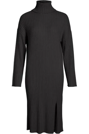 Vestido Corto De Cuadros Con Cuello Redondo Black Vila - Mujer