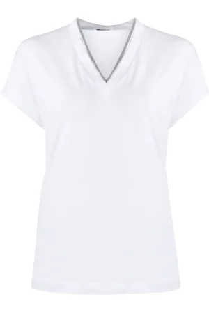 Brunello Cucinelli Mujer, Camisetas, Blanco, Talla: M