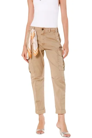 Pantalones Cargo y parachute de color beige para mujer