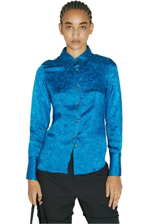 SONG FOR THE MUTE Mujer, Blusas y Camisas, Azul, Talla: M
