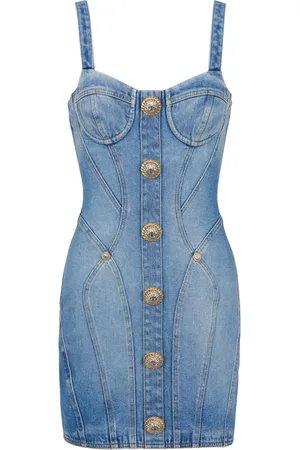 Balmain Mujer, Vestidos, Azul, Talla: L