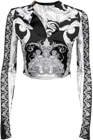 VERSACE Mujer, Camisetas, Negro, Talla: M