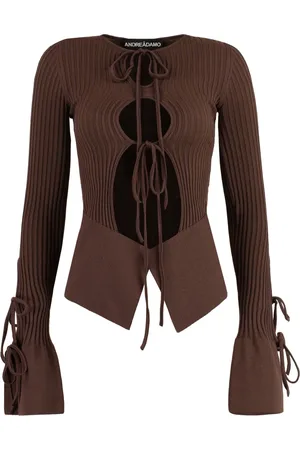 ANDREA ADAMO Mujer, Camisetas, Marrón, Talla: L