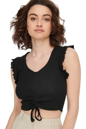 ONLY Mujer, Camisetas, Negro, Talla: M